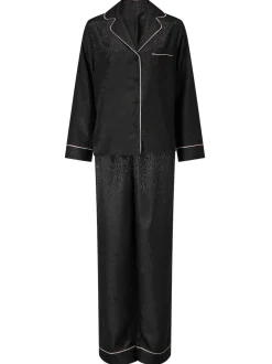 Ann Summers Black Signature Satin Long All Over Pyjamas Set