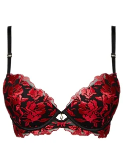 Ann Summers Black/Red Pad Balcony The Hero Non Pad Wired Bra