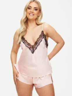 Ann Summers Pink Cerise Satin Cami Set
