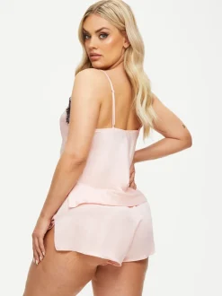 Ann Summers Pink Cerise Satin Cami Set
