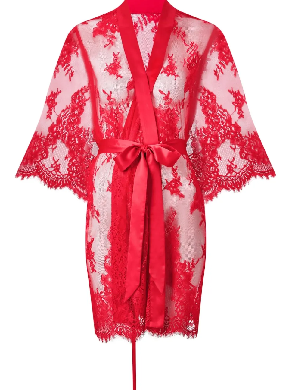 Ann Summers Red Availing All Over Lace Robe