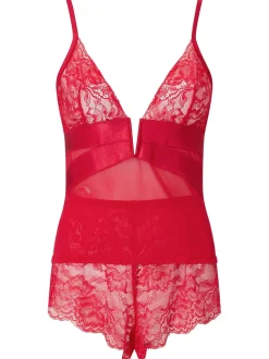 Ann Summers Red Gracious Lace & Mesh Cami Pyjamas Set