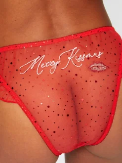 Ann Summers Red Merry Kissmas Knickers
