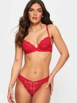 Ann Summers Red Non Pad Plunge Sexy Lace Bra