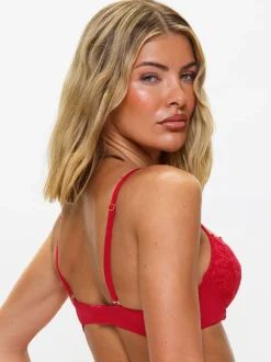 Ann Summers Red Pad Balcony Sexy Lace Underwired Bra