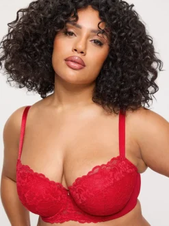 Ann Summers Red Pad Balcony Sexy Lace Underwired Bra