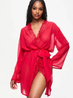 Ann Summers Red The Promising Chiffon Robe