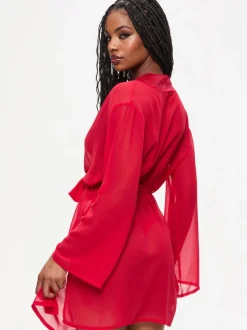Ann Summers Red The Promising Chiffon Robe