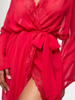 Ann Summers Red The Promising Chiffon Robe