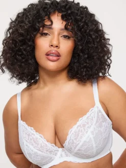 Ann Summers White DD+ Non Pad Plunge Sexy Lace Bra
