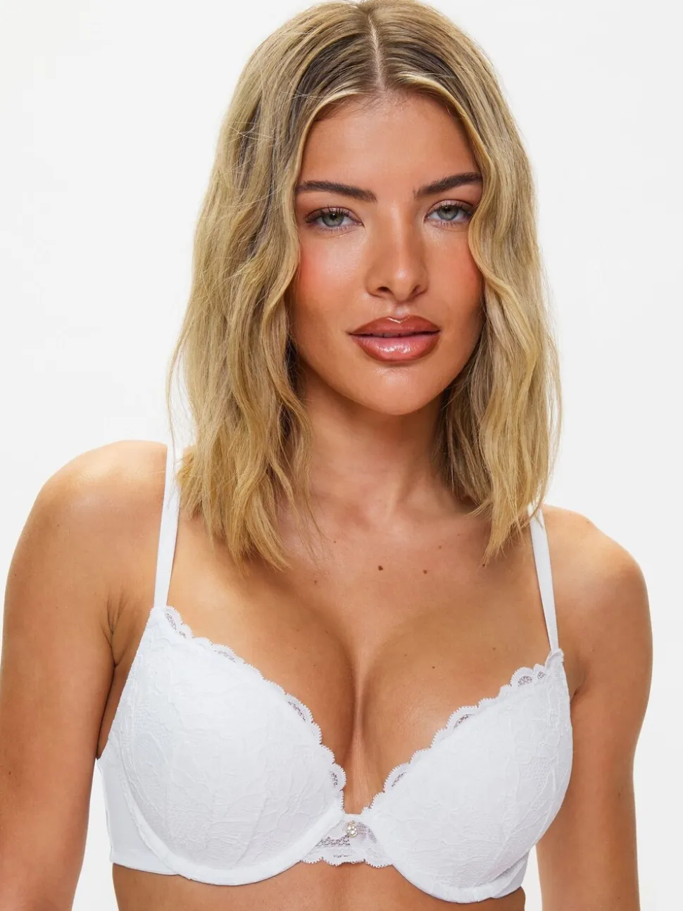 Ann Summers White Pad Plunge Sexy Lace Underwired Bras 2 Pack