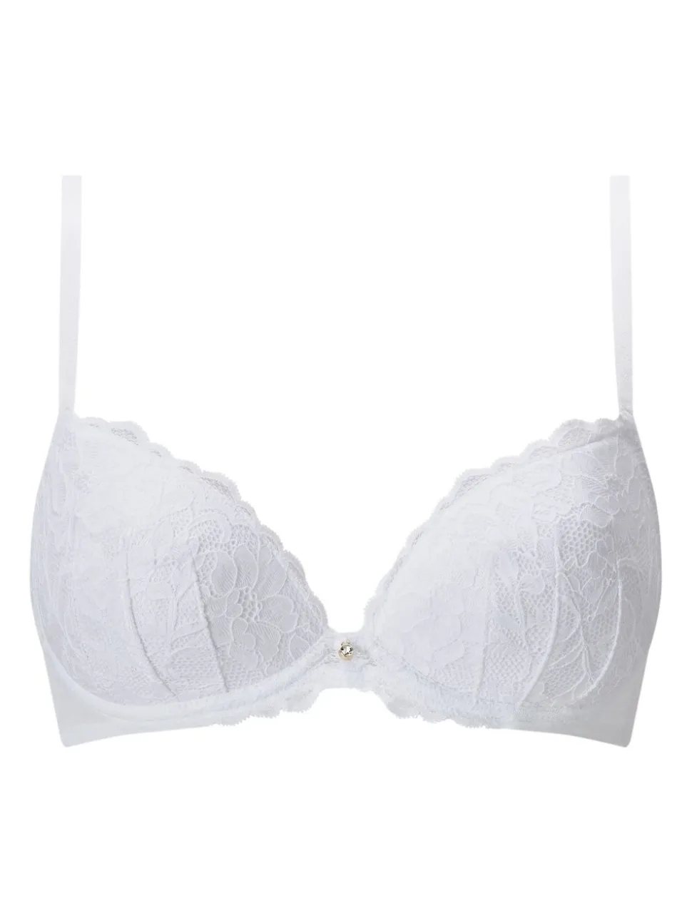 Ann Summers White Pad Plunge Sexy Lace Underwired Bras 2 Pack