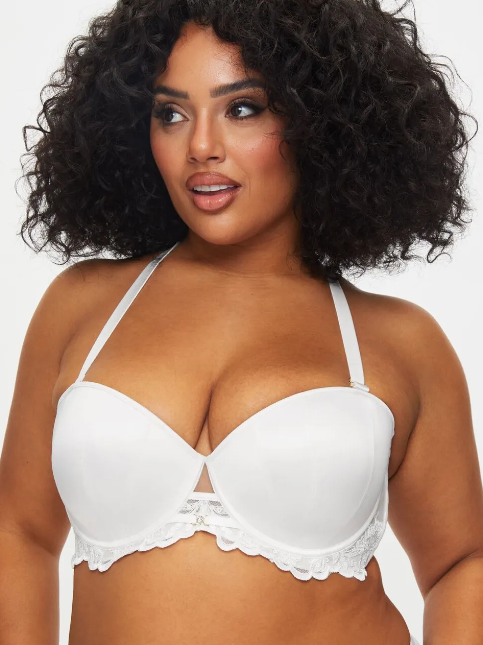 Ann Summers White The Icon Padded DD+ Satin Multiway Strapless Bra