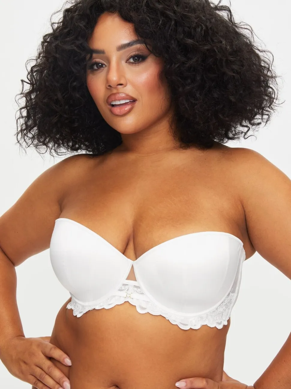 Ann Summers White The Icon Padded DD+ Satin Multiway Strapless Bra