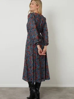 Another Sunday Black Bow Detail Milkmaid Midi Dress