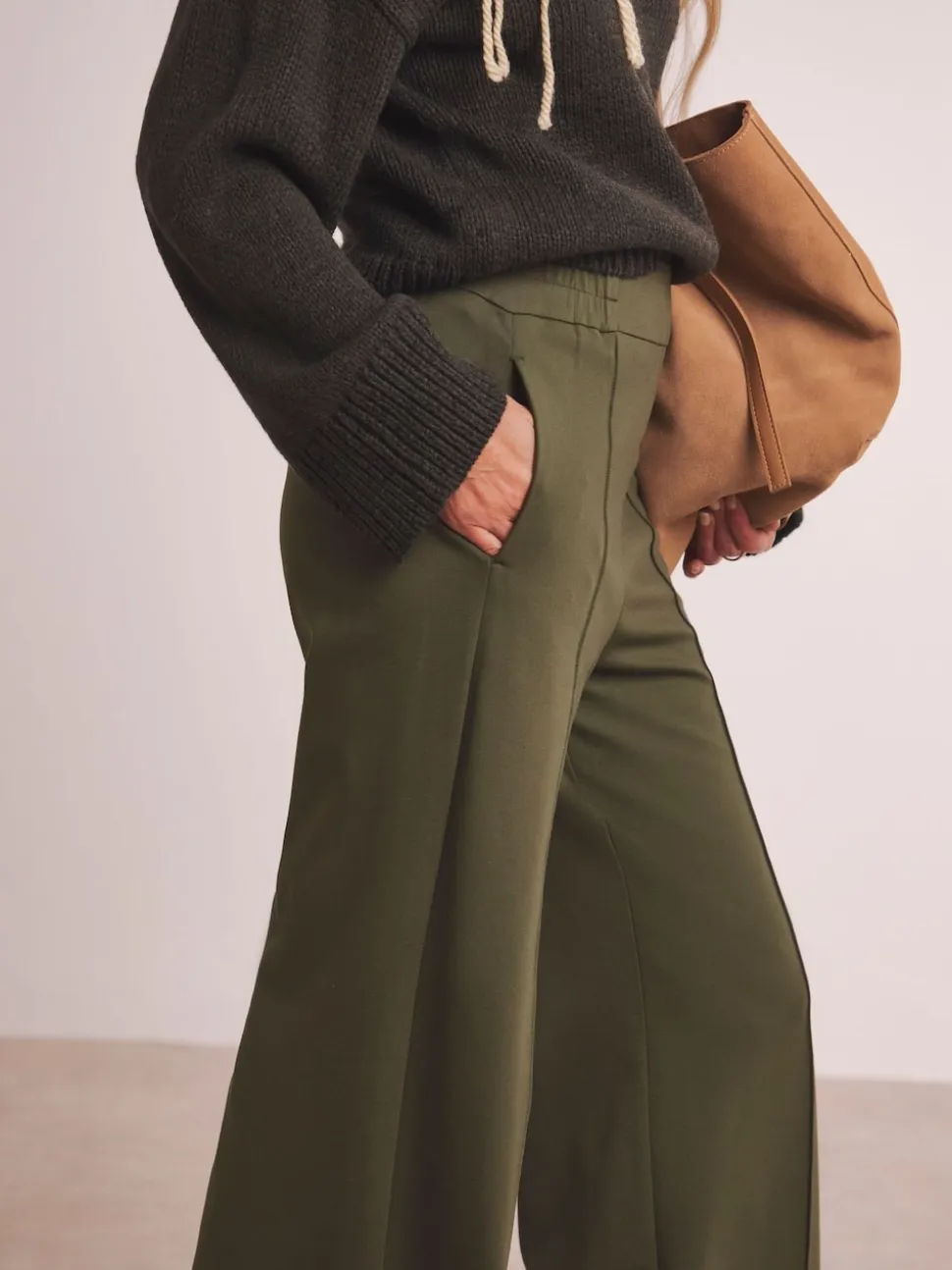 Anthology By JD WIlliams Green Premium Ponte Wide Leg Trousers