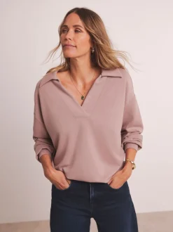 Anthology By JD Williams Pink Premium Ribbed High Collar Modal Sweatshirt