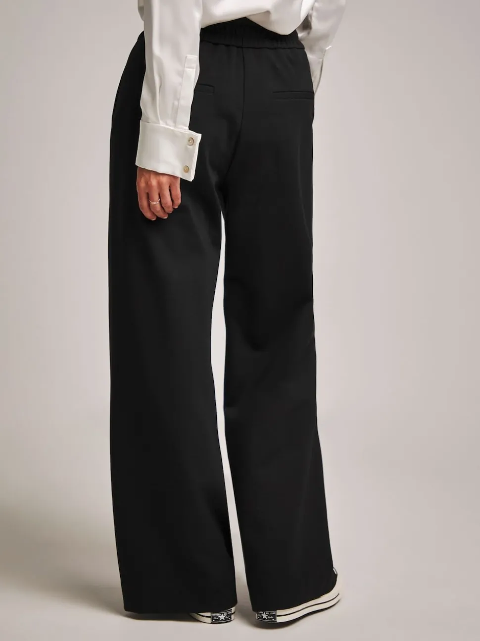 Anthology By JD WIlliams Black Premium Ponte Wide Leg Trousers