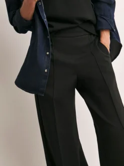 Anthology By JD WIlliams Black Premium Ponte Wide Leg Trousers