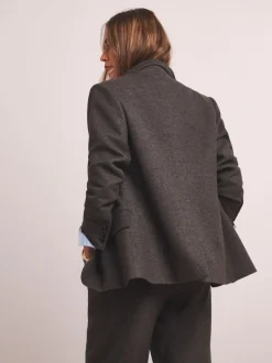 Anthology By JD Williams Grey Premium Herringbone Single Breasted Blazer