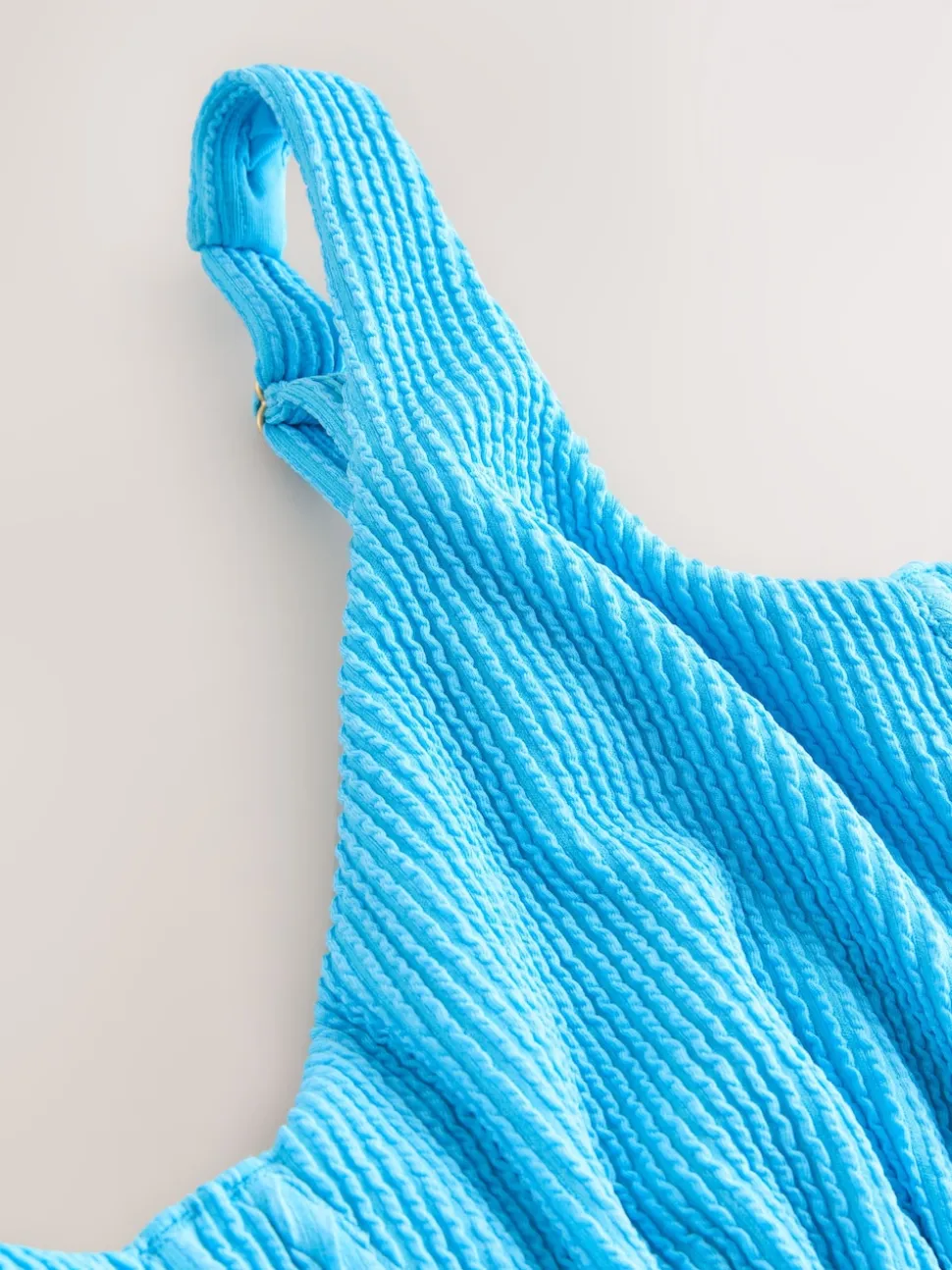 Aqua Blue Crinkle Tummy Control DD+ Wired Swimsuit
