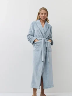 Aruelle Blue Pin Stripe Lea Long Robe