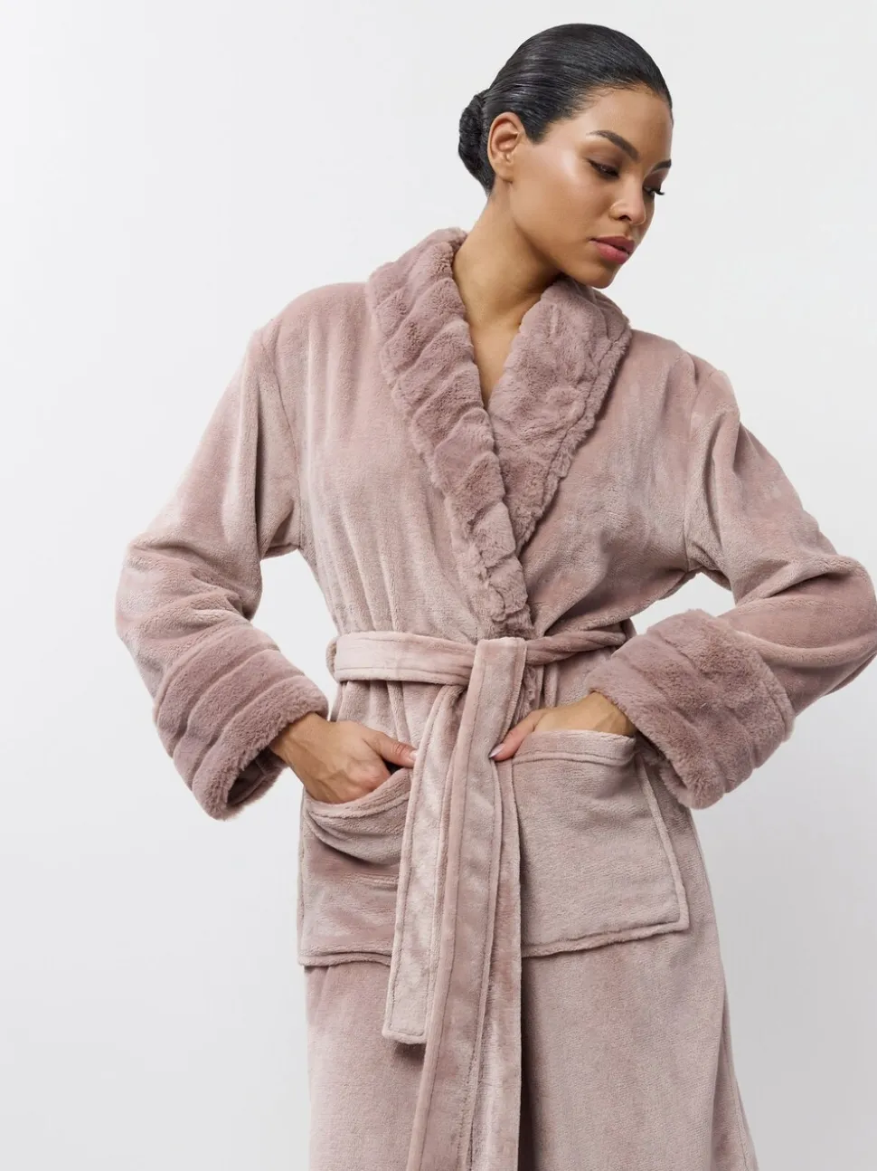 Aruelle Demi Full Length Pink Soft Textured Robe