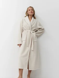 Aruelle Simone Full Length Textured Cream Robe
