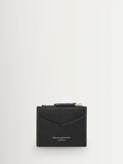 Aspinal of London Black Hudson Multi-Use Pocket Wallet Pebble Leather