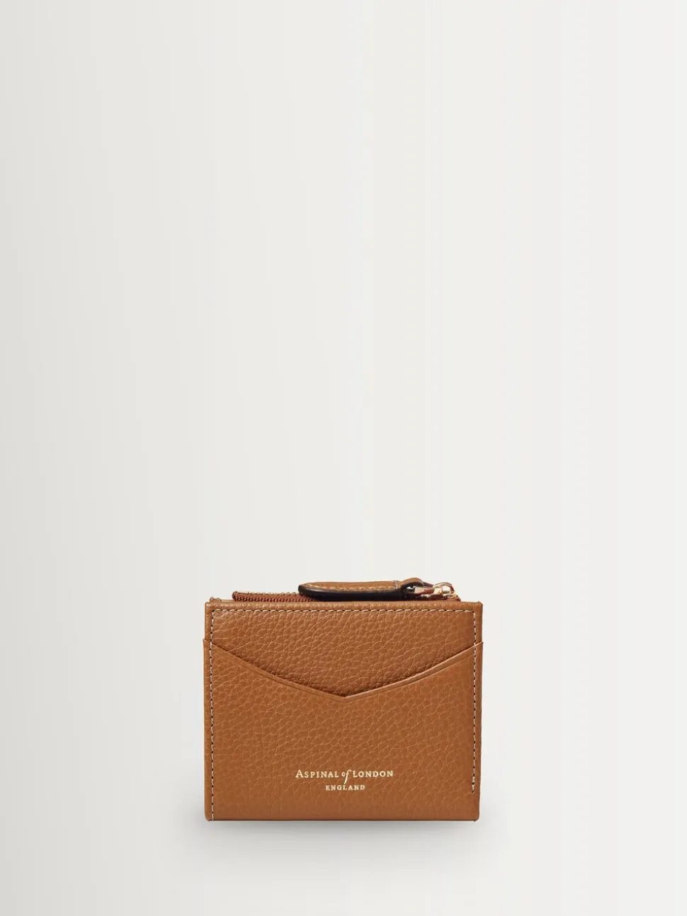 Aspinal of London Brown Hudson Multi-Use Pocket Wallet Pebble Leather