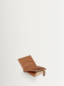 Aspinal of London Brown Hudson Multi-Use Pocket Wallet Pebble Leather