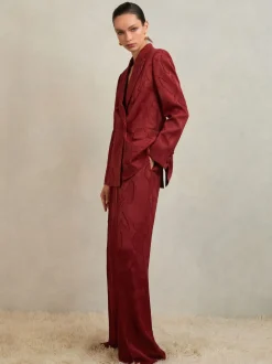 Atelier Red Ottelie Atelier Jacquard Double-Breasted Blazer