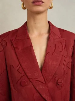 Atelier Red Ottelie Atelier Jacquard Double-Breasted Blazer