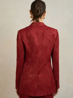 Atelier Red Ottelie Atelier Jacquard Double-Breasted Blazer