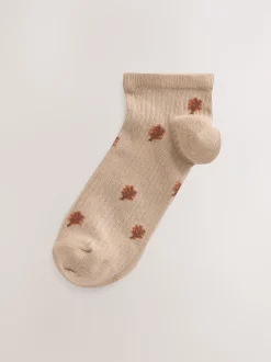 Autumn Animals Ditsy Trainers Socks 4 Pack