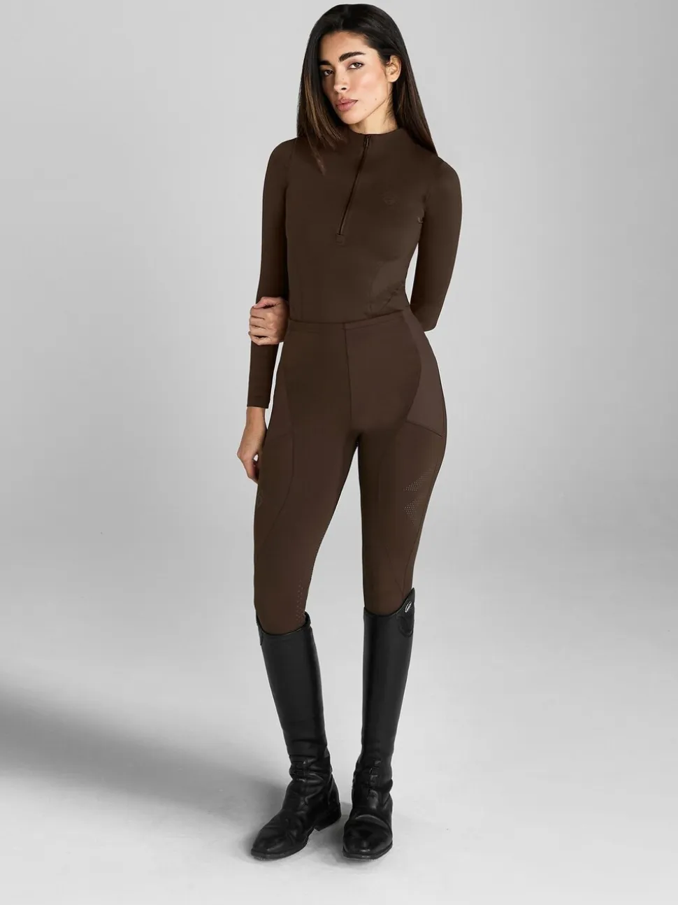 Aztec Diamond Brown Full Seat Core Leggings