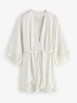 B by Ted Baker Ecru Satin Lace Bridal Robe