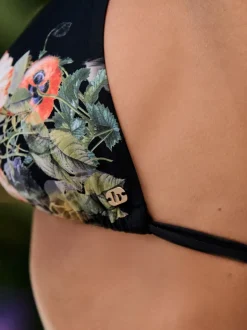 B by Ted Baker Koi Triangle Black Bikini Top