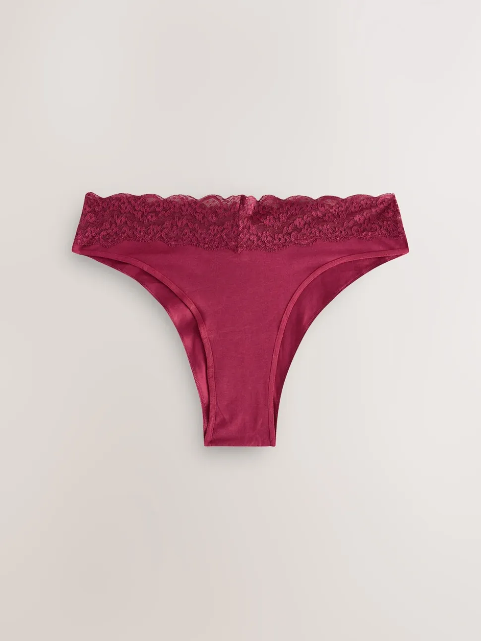 Berry Bow Print Extra High Leg Cotton Lace Knickers 4 Pack