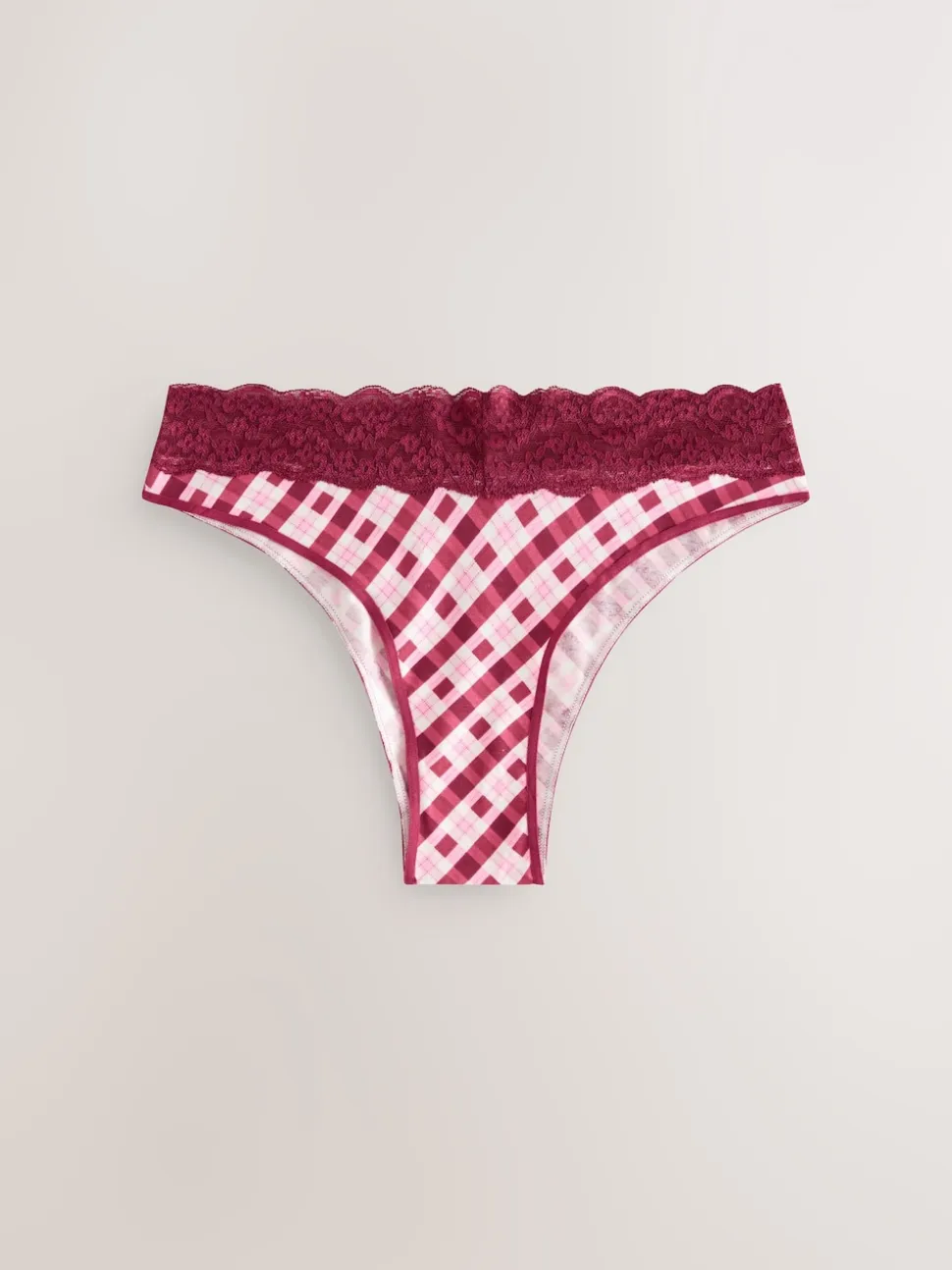 Berry Bow Print Extra High Leg Cotton Lace Knickers 4 Pack
