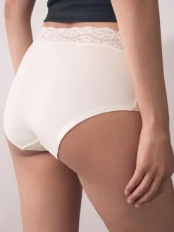 Berry Bow Print Midi Cotton Lace Knickers 4 Pack