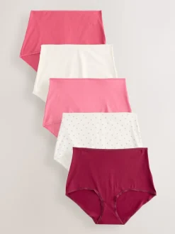 Berry Pink Full Brief Cotton Rich Knickers 5 Pack