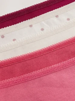 Berry Pink Full Brief Cotton Rich Knickers 5 Pack