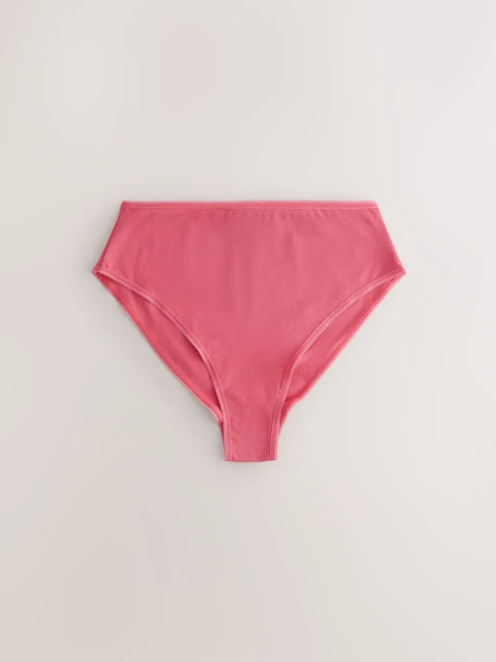 Berry Pink High Waist High Leg Cotton Rich Knickers 5 Pack