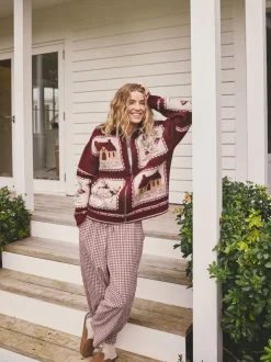 Berry Pink House Knit Cottage Cardigan