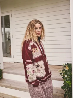Berry Pink House Knit Cottage Cardigan