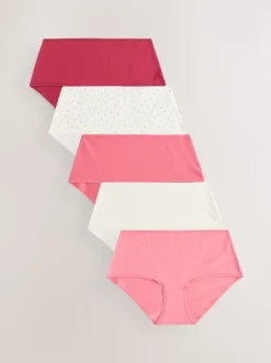 Berry Pink Midi Cotton Rich Knickers 5 Pack