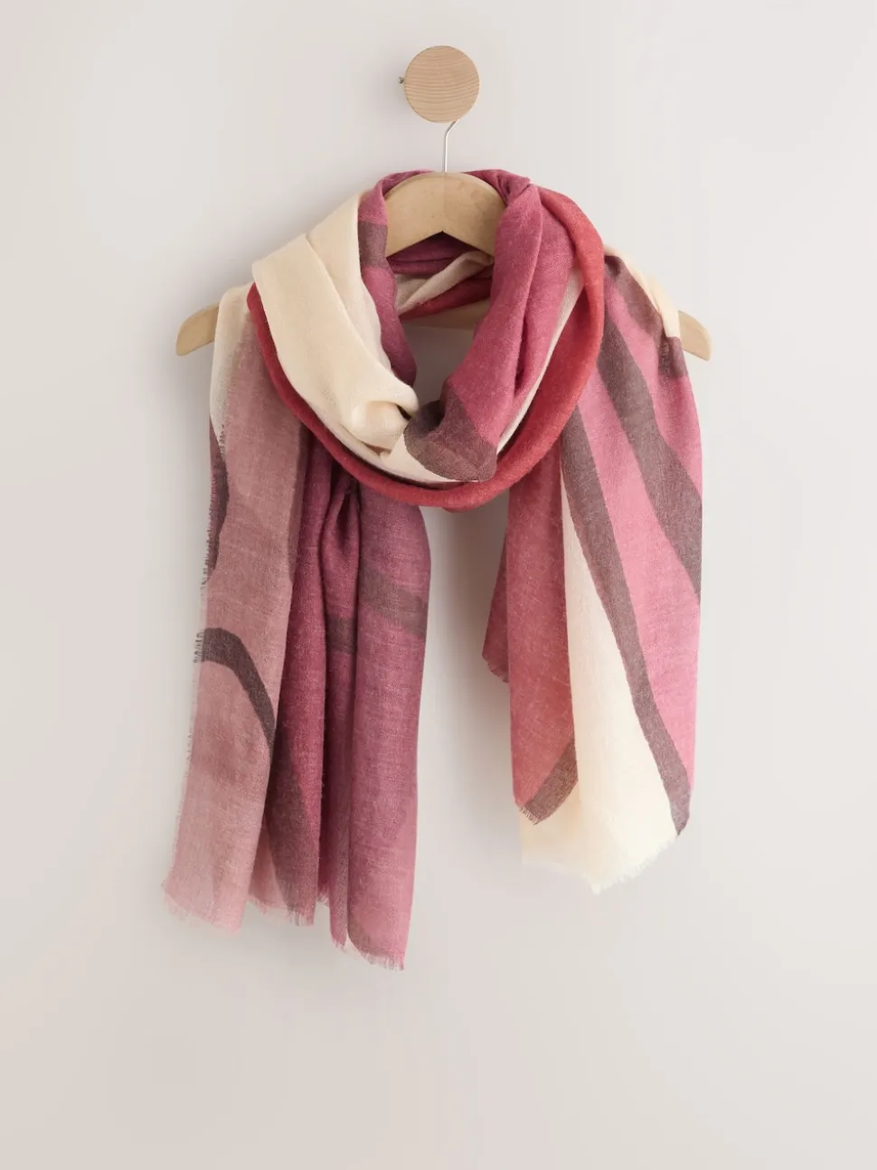 Berry Red Abstract Lightweight Scarf