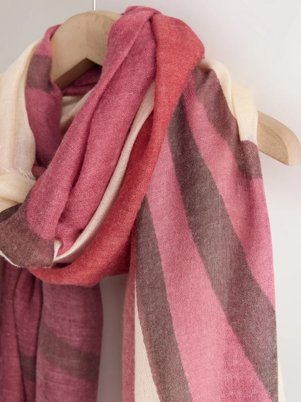 Berry Red Abstract Lightweight Scarf