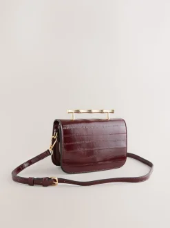 Berry Red Gold Hardware Top Handle Bag